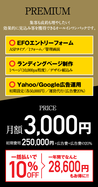 PREMIUMýҤ䤷Ū˸ߵҤǤ륪륤ѥåǤEFOȥ꡼ե ASPסեࡿ̡åǥ󥰥ڡ ڡ10,000px١ˡǥȹߡYahoo/Google ʳ50,000ߡˡԡʹ񣲣ˡPRICE3,000 250,000++20ðʧ10OFF ǯ֤Ǥʤ28,600ߤ⤪ˡ
